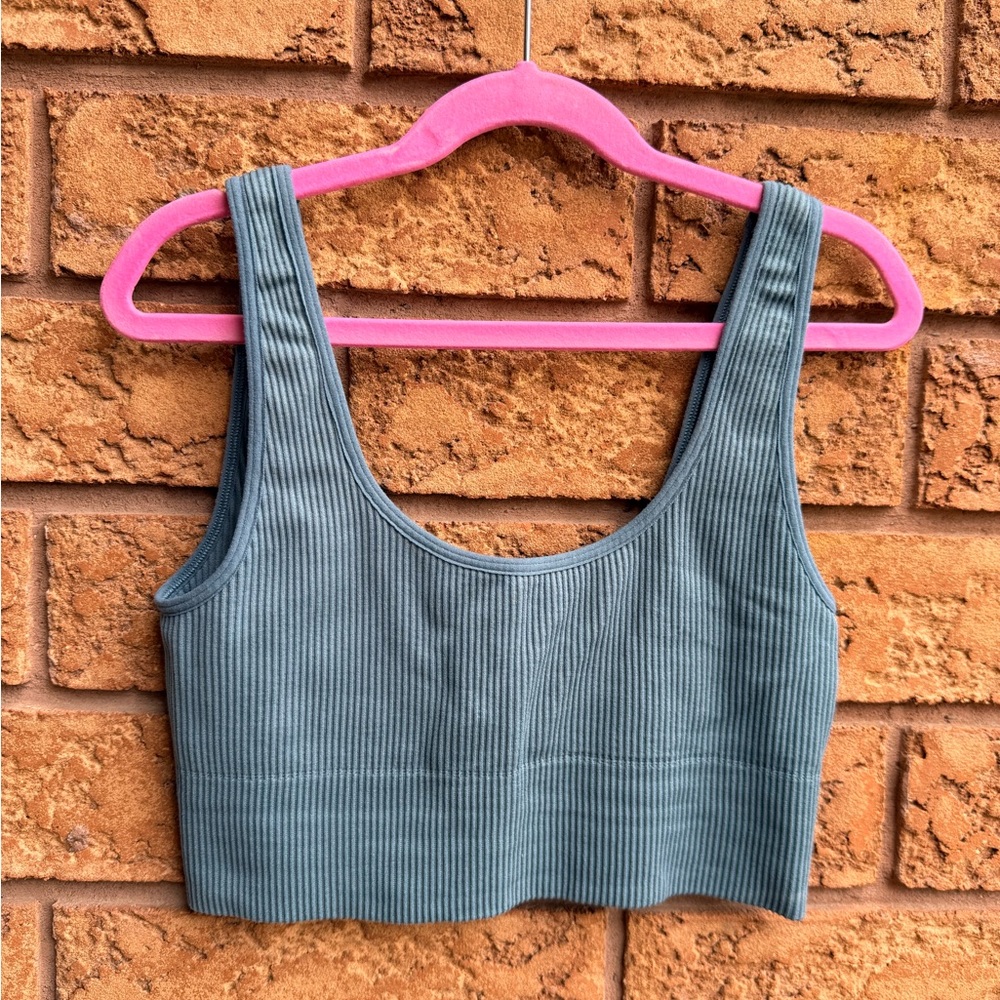 GAP Ribbed Tank Bralette in Slate Blue